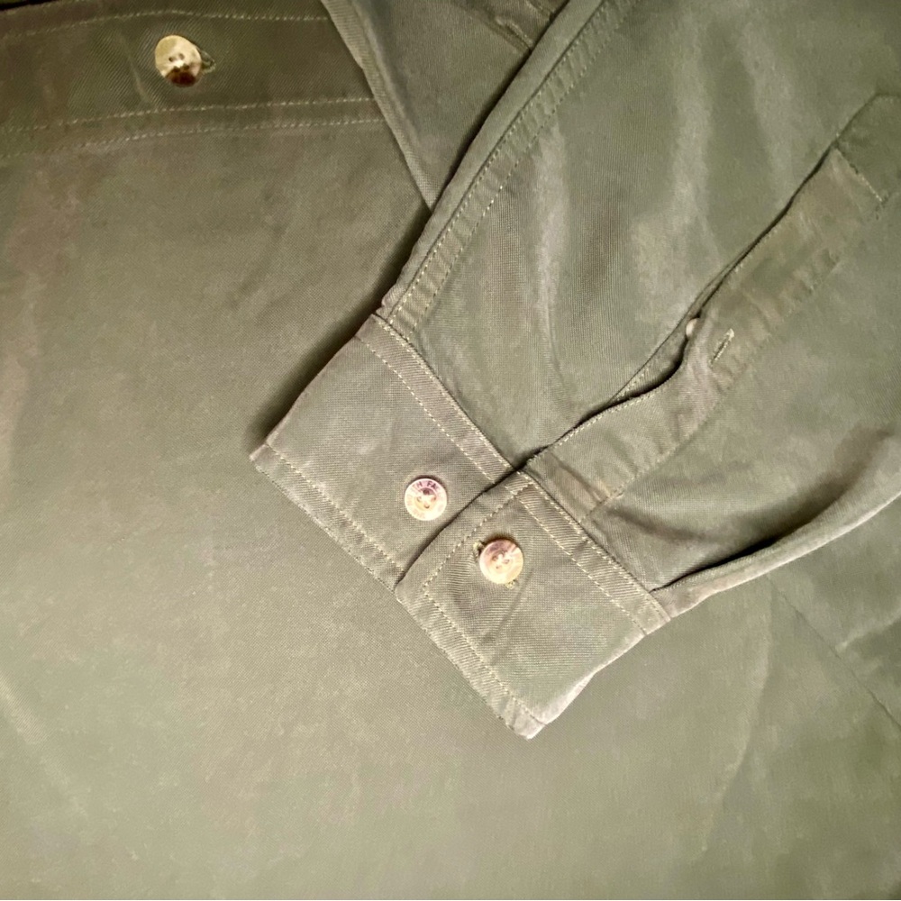 The North Face Men’s XL Button Up Shirt Green Outdoor Hiking Fishing Mesh Lined - Picture 7 of 12